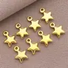 Color oro 18K conservante estrella de cinco puntas corazón de melocotón gota de agua cadena extendida cadena de cola colgante joyería diy pequeños colgantes accesorios