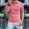 Polo de manga corta de negocios con logotipo personalizado para hombre, estilo nuevo de verano 2025, transpirable, de manga corta, de alta gama, con perforación en caliente.