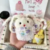 Muñeca de Conejo Hecha a Mano Chirriante Lindo Conejo Muñeca de Peluche Adorno Colgante de Llave Bjd Abrazo Colgante Casero