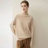 Suéter casual de cachemira de cuello alto para mujer con mangas raglán, 100% cachemira pura, grueso, jersey, tejido de punto holgado