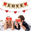 Día de San Valentín Papel Kraft Bandera Cola de Pez LOVE Bandera Banner Propuesta Tema Boda Suministros de Decoración para Fiesta