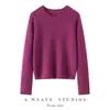 Suéter de cuello redondo 25% seda 75% cachemir para mujer, nuevo suéter de punto pullover de otoño e invierno, capa base versátil y cálida