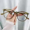 Gafas Cuadradas de Color Negro Sólido, Modernas y Sencillas, para Caras Grandes, Efecto Adelgazante, Aptas para Lentes de Graduación, Diseño Versátil de Moda Unisex