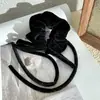 Nuevo Lazo de Terciopelo Negro de Alta Gama para Otoño e Invierno, Goma para el Cabello Retro para Mujer, Accesorio para el Cabello de Nicho