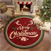 Tapete de Natal Chifres de Veado Sinos Tapete Tapete de Árvore de Natal Vermelha Decoração de Feriado para Sala de Estar Veludo Cristalizado Tapete Antiderrapante
