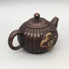 Olla de Dragón de Bronce Vajilla Antigua de Bronce Patrón de Nube y Dragón Tetera Pequeña Olla para Colgar Decoración de Ceremonia de Té en Casa Adornos Artesanales