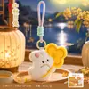 Colgante de peluche original de Festival de Medio Otoño, llavero de conejo de dibujos animados con cordón, regalo de Festival de Medio Otoño, decoración de bolsa, venta al por mayor de regalos