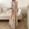 Pijamas de mujer para primavera y otoño, camisón de algodón y seda para primavera y verano, ropa de hogar de alta gama estilo Internet para mujer, vestido largo de playa