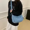 Bolso de Mezclilla Bordado para Mujer 2026 Otoño e Invierno Nuevo Estilo Coreano de Moda Nicho Casual para el Trabajo Versátil Bolso de Hombro Cruzado