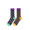 Calcetines de Moda Originales Asimétricos Estilo AB para Mujer Calcetines de Algodón de Verano Zhejiang Arte de Dibujos Animados Personalizado Calcetines de Algodón de Tubo Medio para Hombres y Mujeres