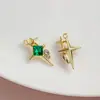 [Brillante Galaxia] Colgante de Diamante de Aleación de Estrella de Cuatro Puntas Accesorios de Joyería para Pendientes, Collares, Llaveros Hechos a Mano