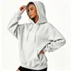 Logotipo personalizado, estilo europeo y americano, comercio electrónico transfronterizo, sudadera con capucha de corte holgado para otoño/invierno para mujer, estilo retro americano, forrada de polar, diseño simple