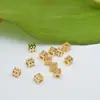 Ouro 14K que preserva a cor Contas Quadradas de Três Camadas Acessórios para Joias Artesanais DIY Pulseira de Contas Quadradas Colar Contas Contas