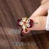 Anillo Abierto de Flor de Diseño Sencillo para Mujer Juego de Collar de Oro Arena Vietnamita con Diamantes Fabricante de Joyería Transfronteriza Yiwu