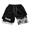 Deseo Transfronterizo Aliexpress Más Vendido Impresión Digital 3D Personalizada Pantalones Deportivos de Fitness de Doble Capa para Adultos Pantalones Cortos Casuales
