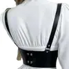 Faja reductora para mujer con capa exterior de cuero negro, vestido tipo camisa, directo del fabricante, cinturón de cintura, vestido con tirantes, efecto adelgazante, cuero