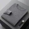 Suéter de Lana de Punto Redondo de Primera Línea Otoño e Invierno para Hombre, Suéter de Punto de Color Sólido, Jersey Holgado, Adecuado para Hombres Jóvenes