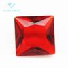 Fábrica direta quadrado vermelho vidro nu pedra artificial pontiagudo fundo princesa quadrado quadrado ângulo reto carro flor vidro vermelho