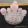 Suministro Cristal Rosa Natural Arreglo Siete Estrellas Chasis de Cristal Rosa Arreglo Siete Estrellas Bola Redonda de Cristal Adornos para el Hogar