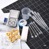 Pacote de Materiais DIY Cola de Cristal Ferramentas Balança Digital Vareta de Mistura Copo de Medição Conta-gotas Pinça Tesoura Protetores de Dedo