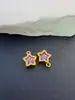 Pingente Casual Banhado a Ouro Estrela de Cinco Pontas com Zircônia de 10mm Pingente DIY Colar Pulseira Brincos Brincos e Outros Acessórios de Joia