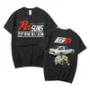 Camiseta unisex de doble cara con estampado de anime transfronterizo DriftAE86InitialD, cuello redondo, manga corta, para verano, R34Sk