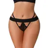 Roupa Íntima Sexy Feminina de Comércio Exterior, Tanga Transparente, Renda de Cintura Baixa, Alças Finas, Recortada, Fina, Respirável, Confortável e Sexy