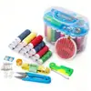 Kit de costura para uso doméstico, juego de aguja e hilo, kit de costura a mano, aguja de coser pequeña, multifuncional, portátil, compacto, adecuado para dormitorios de estudiantes