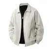 Chaqueta Funcional de Algodón Puro con Solapa Tendencia Primavera y Otoño 2025 Nueva Chaqueta Cortavientos Simple Versátil para Hombre