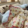Juego de Cuatro Piezas Antibacteriano Genuino Clase A Ultra Suave con Tacto Similar a una Nube Pura, Adecuado para Mamá y Bebé, para Dormir Desnudo, Incluye Sábana Bajera y Funda de Edredón, Juego de Tres Piezas para Dormitorio
