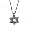 Collar con colgante de acero de titanio con estrella hexagonal retro de marca de moda para hombres y mujeres, collar con personalidad de pareja, collar de estrella de seis puntas, joyería de suéter europea y americana