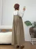 Macacão casual estilo japonês com pregas, modelagem solta para mulheres, coleção outono 2026, rejuvenescedor, calça-saia versátil de perna larga