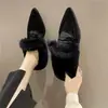 Zapatos de pelo de celebridad de internet para mujer 2026 otoño e invierno nuevo estilo para usar en exteriores punta fina sin cordones con felpa zapatos de conducción zapatos de algodón cálidos