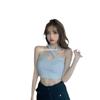 2024 Nuevo Estilo de Verano Ropa Exterior Espalda Hermosa Short Suspbottomer Sexy Hombros Descubiertos Halter Top sin Mangas para Fondo