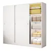 Armario moderno y sencillo para dormitorio de casa hecho de paneles de madera maciza, fácil de montar, armario de almacenamiento con puertas correderas