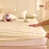 Sábana Bajera Ajustable de Algodón Puro Estilo Minimalista, Cubrelecho 100% Algodón Puro, Sábana para Todas las Estaciones, Protector de Colchón para Cama de 1.8m