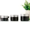 Botella de Vidrio Negra Brillante para Crema Manchas Sellada 30G50G Botella para Pasta Crema para Ojos Cosméticos Muestra Portátil Botella Vacía