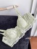 Reino Secreto del Jardín ~ Encaje Jacquard de Puro Deseo Francés Ropa Interior Sexy para Mujer Ultra-delgada Pecho Grande Pequeño Sujetador Anti-flacidez