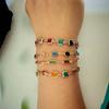 Colar Feminino com Pedra Colorida Europeu e Americano Retangular Quadrado Diamante Cristal Joia conjunto Corrente de Clavícula Dopamina