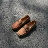 258-2 Mules Slip-On, Sapatos de Corte Profundo Únicos, Sapatos Femininos, Couro Genuíno, Couro de Vaca, Mocassins com Cavalo, Sapatos Gorro para Mulheres