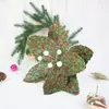 Flores Decorativas Navideñas de 26 cm Arreglo para Árbol de Navidad Guirnalda de Ratán Esquejes Polvo Dorado Flores de Seda Flores Artificiales Decoración Navideña
