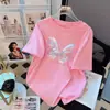 Camiseta Branca de Algodão Puro Manga Curta Estilo Retrô Americano para Mulheres Verão 2025 Nova Camiseta de Verão Solta Tamanho Grande Top
