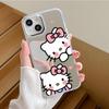 Gatito Kt Lindo de Dibujos Animados Adecuado para Apple 14Promax Funda de Teléfono Espejo de Alta Definición iPhone17 Funda Espejo de Maquillaje