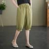 Lino de Algodón Casual Pantalones Harem de Pierna Ancha para Mujer Verano 2024 Nuevos Holgados Talla Grande Color Sólido Moda Shorts Tendencia