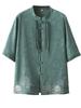 Vestido Tang de manga corta con estampado de 200 Jin para madres de mediana edad y mayores, de verano, talla grande, con cuello tipo Tang, chaqueta noble.