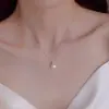 Colar de Pérolas Banhado a Prata 2025 Novo Luxo Acessível Nicho High-End Corrente para Clavícula para Presente de Aniversário da Melhor Amiga Venda Direta da Fábrica