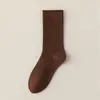 Calcetines 100% Algodón Puro para Mujer, Calcetines de Media Pantorrilla para Primavera y Verano, Antibacterianos, Anti-Pilling, Calcetines Largos Sin Costuras, Calcetines Holgados para Primavera y Verano