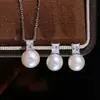Acessórios DIY Brincos de Tarraxa com Pérola em Prata Esterlina S925 Pingente Base Vazia Quadrada Simples Brincos com Diamante Único Conjunto de Pingente de Colar 7-12