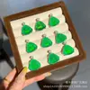 Colgante de Frijol de la Suerte Calabaza Incrustada Calcedonia Verde Hielo Chapado en Plata Collar de Frijol de Jade para Mujer Al por Mayor en Stock