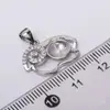 Colgante de Oveja Pequeña de Plata S925 con Diseño Floral, Colgante Personalizado, Accesorios para Montaje de Perlas DIY de 8-9mm 1843